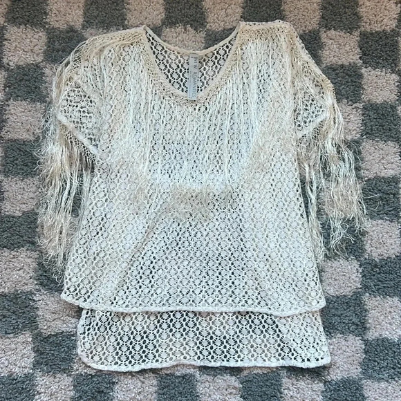 Free People Fringe & Lace Top! - Picture 1 of 3
